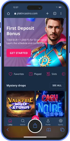 aplicación móvil PlatinCasino